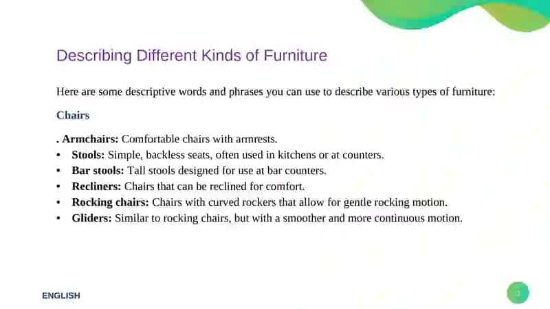 Describing Different Kinds of Furniture 4