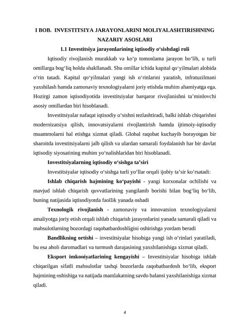 Investitsiya jarayonlarini moliyalashtirish 4