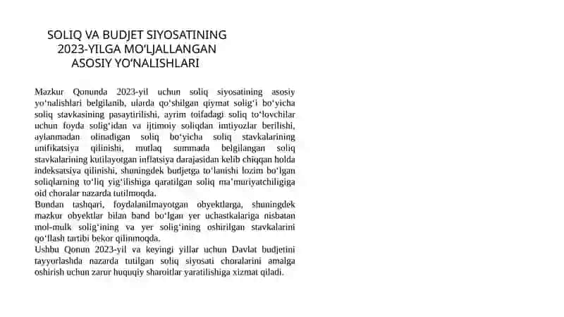 O'zbekistonning byudjet soliq siyosati 4