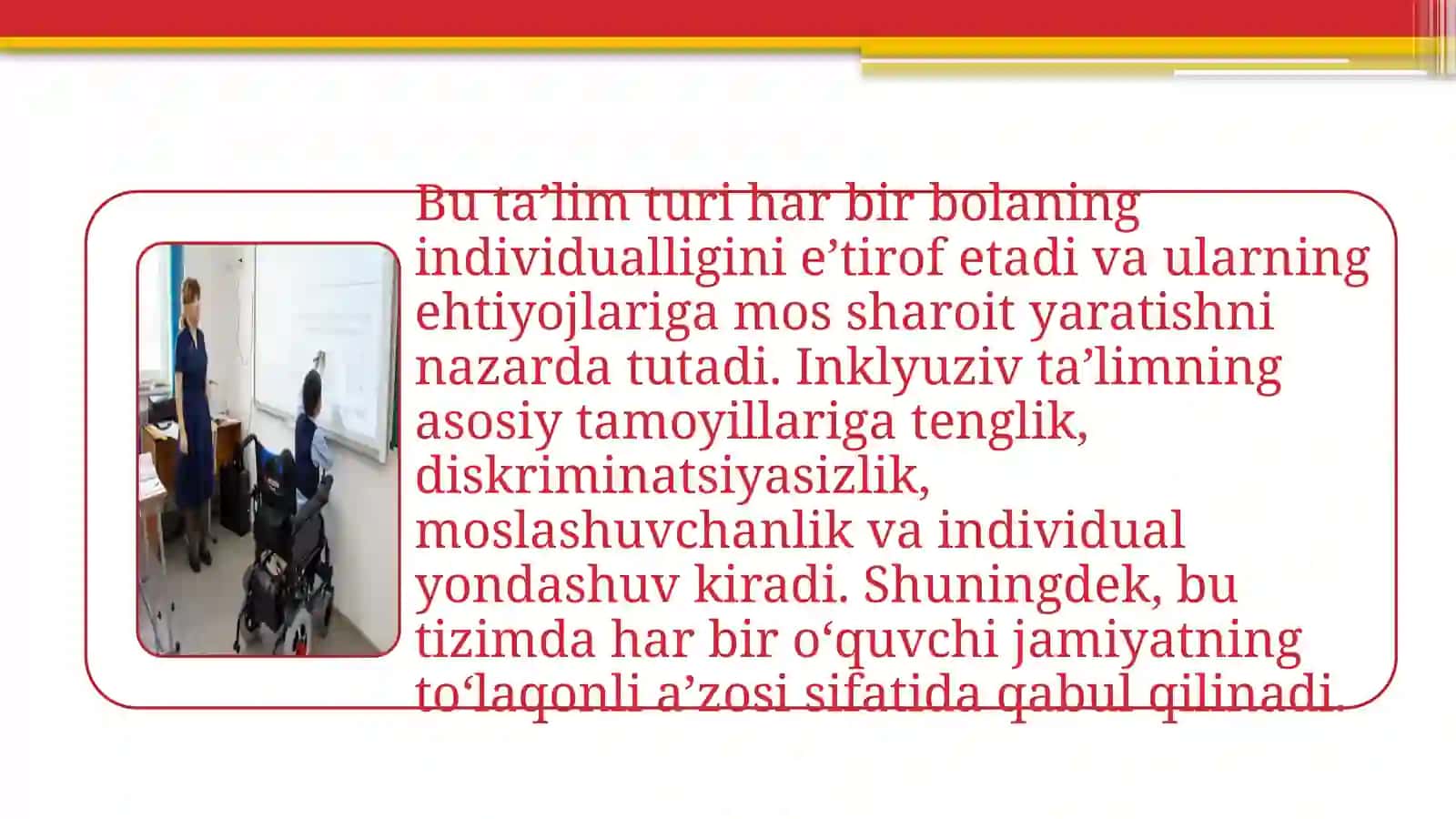 Inklyuziv taʼlimning tamoyillari va bosqichlari 4