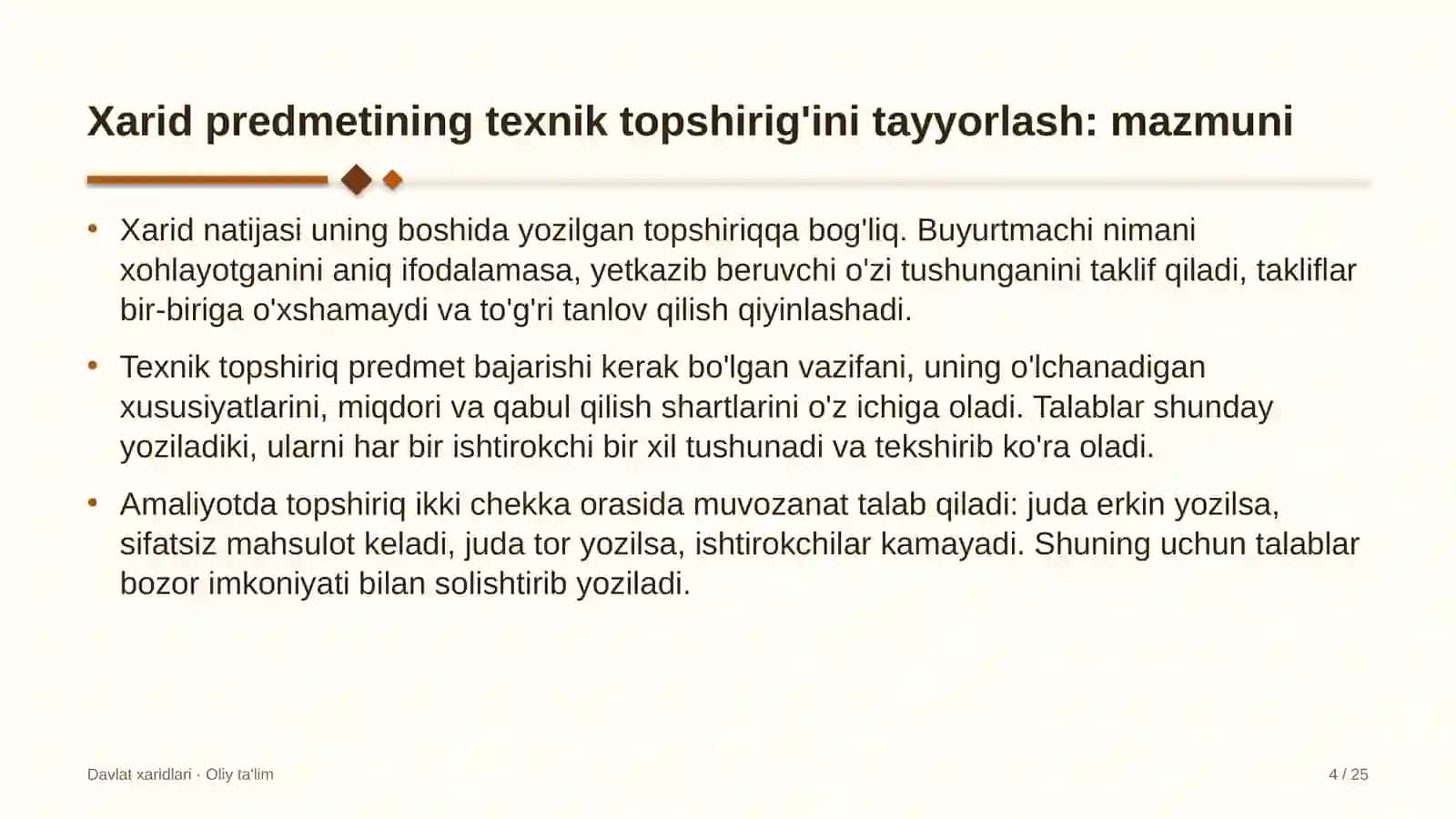Davlat Xaridlari · Oliy Ta'lim 4