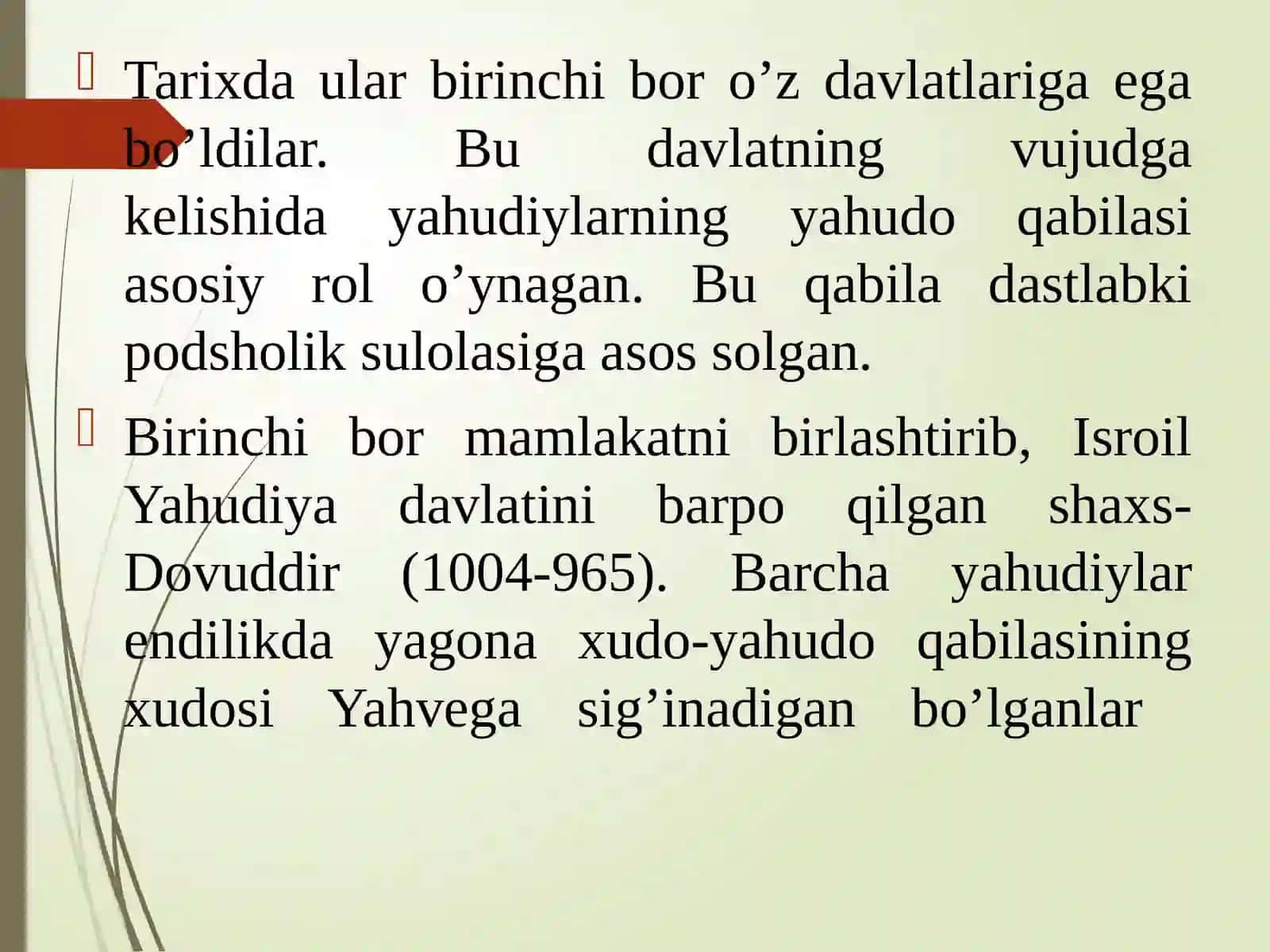 Milliy dinlar.Yahudiylik dinining yuzaga kelishi 4