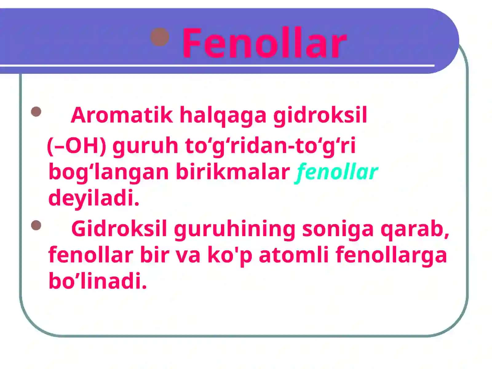 FENOLLAR VA ULARNING XOSILALARI 4