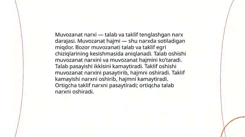 Bozor muvozanati va unga ta’sir etuvchi omillar 4