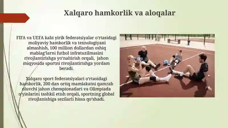 Xalqaro sport federatsiyalari va ularning faoliyati 4