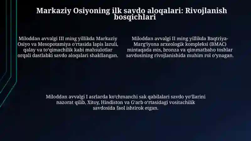 Buyuk ipak yoʻlining oʻtmishdoshlari 4