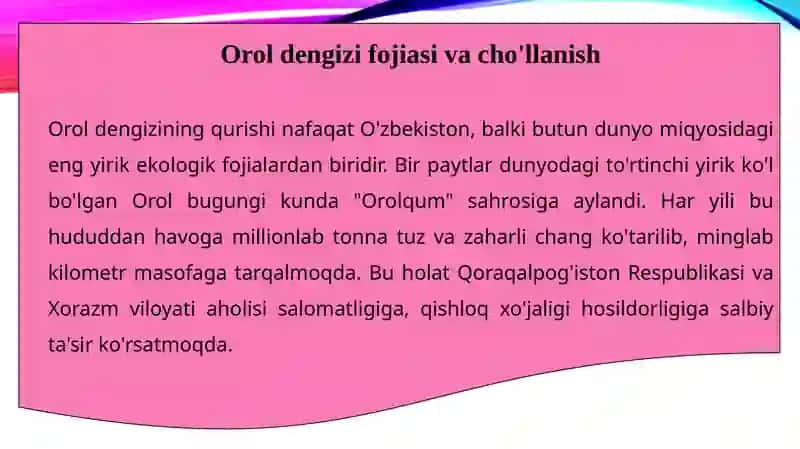 O'zbekistondagi ekologik muammolar va ularning yechimi 4