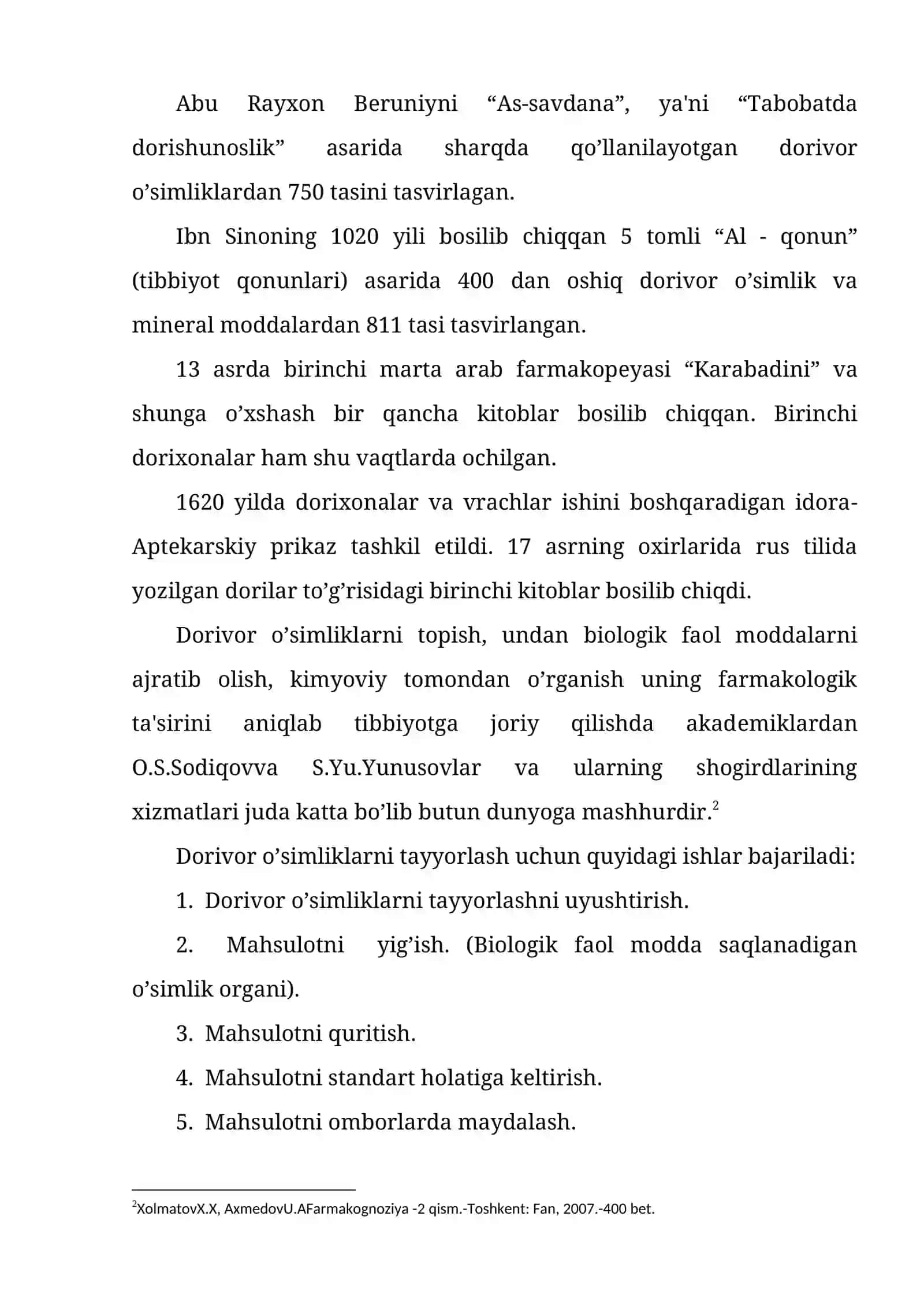 Farmakognoziya fanining asoslarini o'rganish 4
