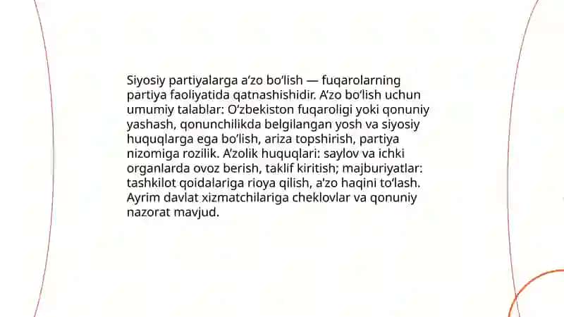 Siyosiy ishtirok turlari va tavsifi 4