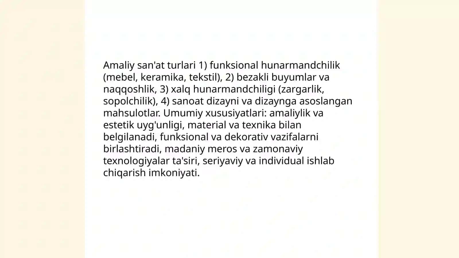 Amaliy sanat va uning turlari Naqqashlik sanati haqida malumot toplash 4