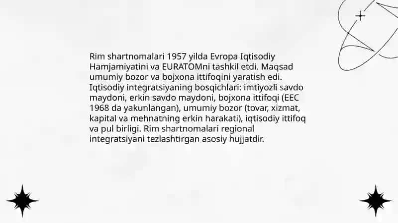 G'arbiy Yevropada iqtisodiy va siyosiy integratsiya jarayonlari 4