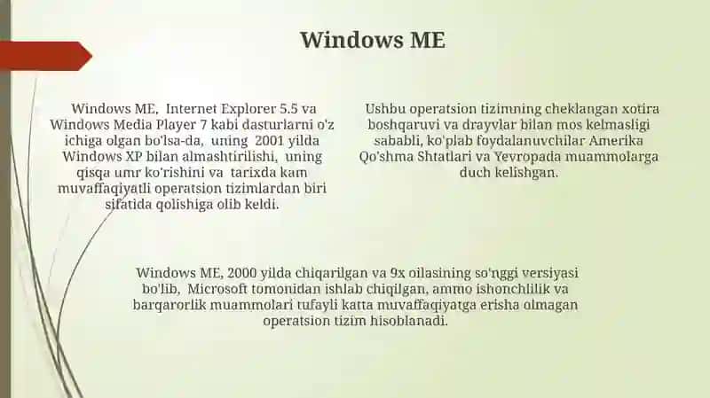 Windows operatsion tizimlarining turlari 4
