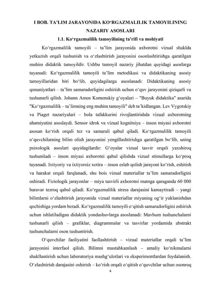 TA'LIM JARAYONIDA KO‘RGAZMALILIK TAMOYILINING NAZARIY ASOSLARI 4