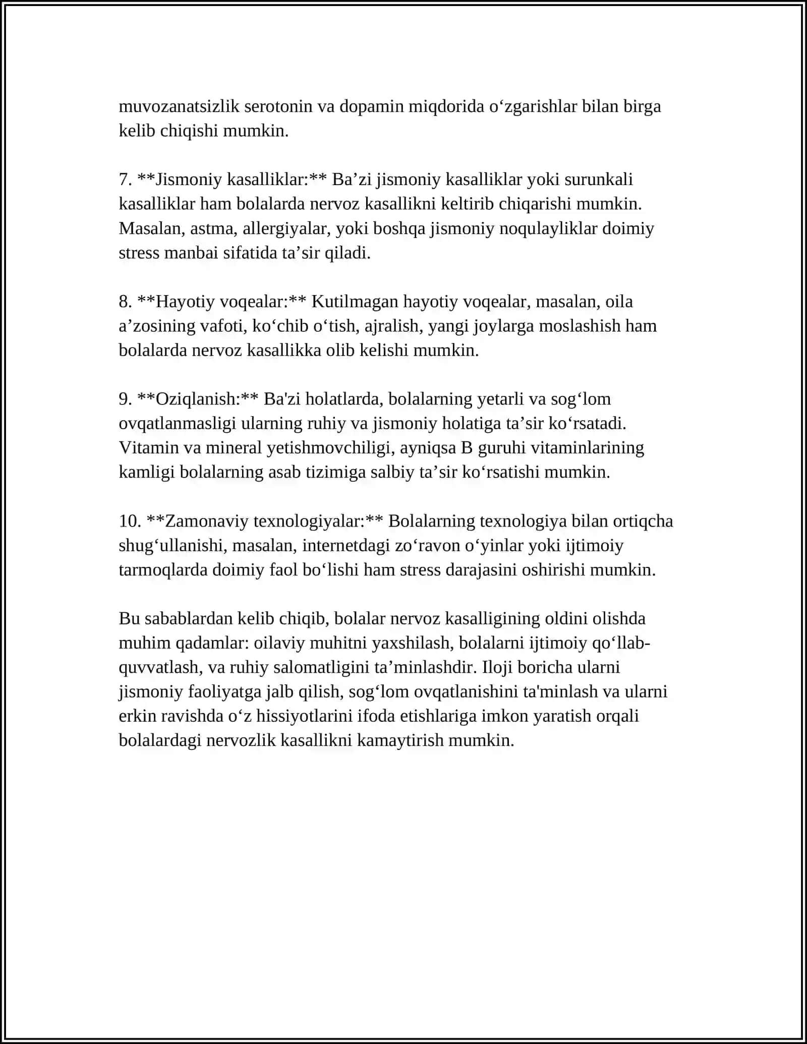 BOLALAR NERVOZ KASALLIGI VA ULARNI OLDINI OLISH 4