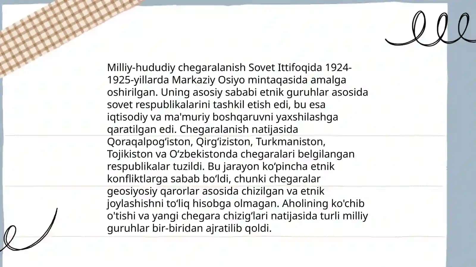 O'rta Osiyoda milliy hududiy chegaralanishning o'tkazilishi va uning oqibatlari 4