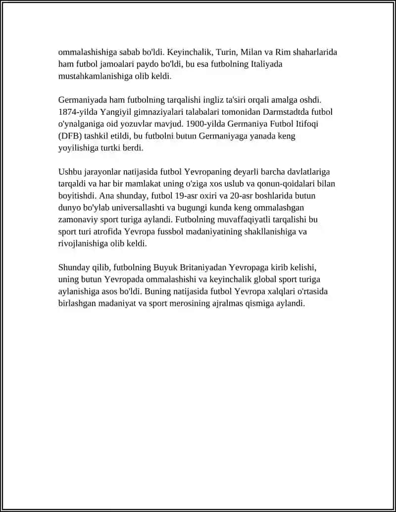 FUTBOLNING YEVROPA DAVLATLARIGA TARQALISHI 4