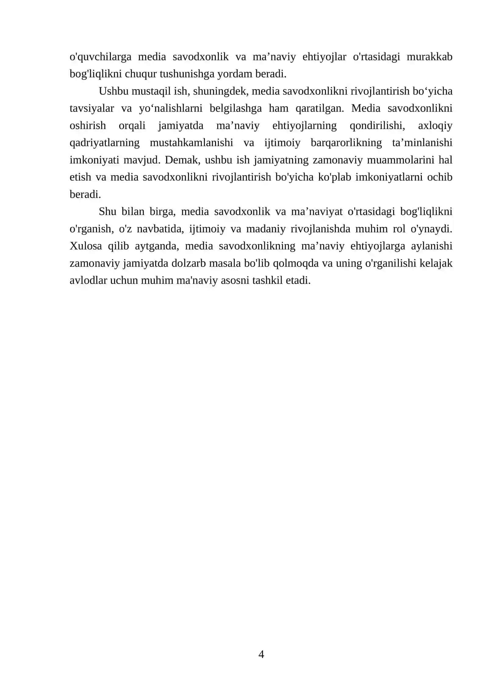 Media savodxonlikni maʼnaviy ehtiyojlarga aylanishi 4