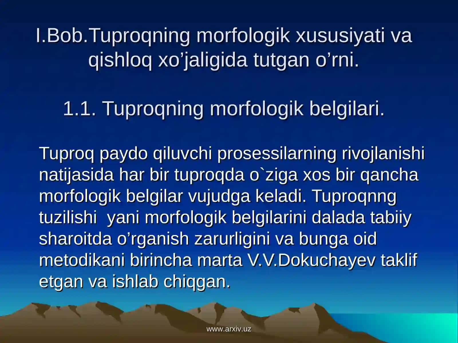 Tuproqning morfologikbelgilari 4
