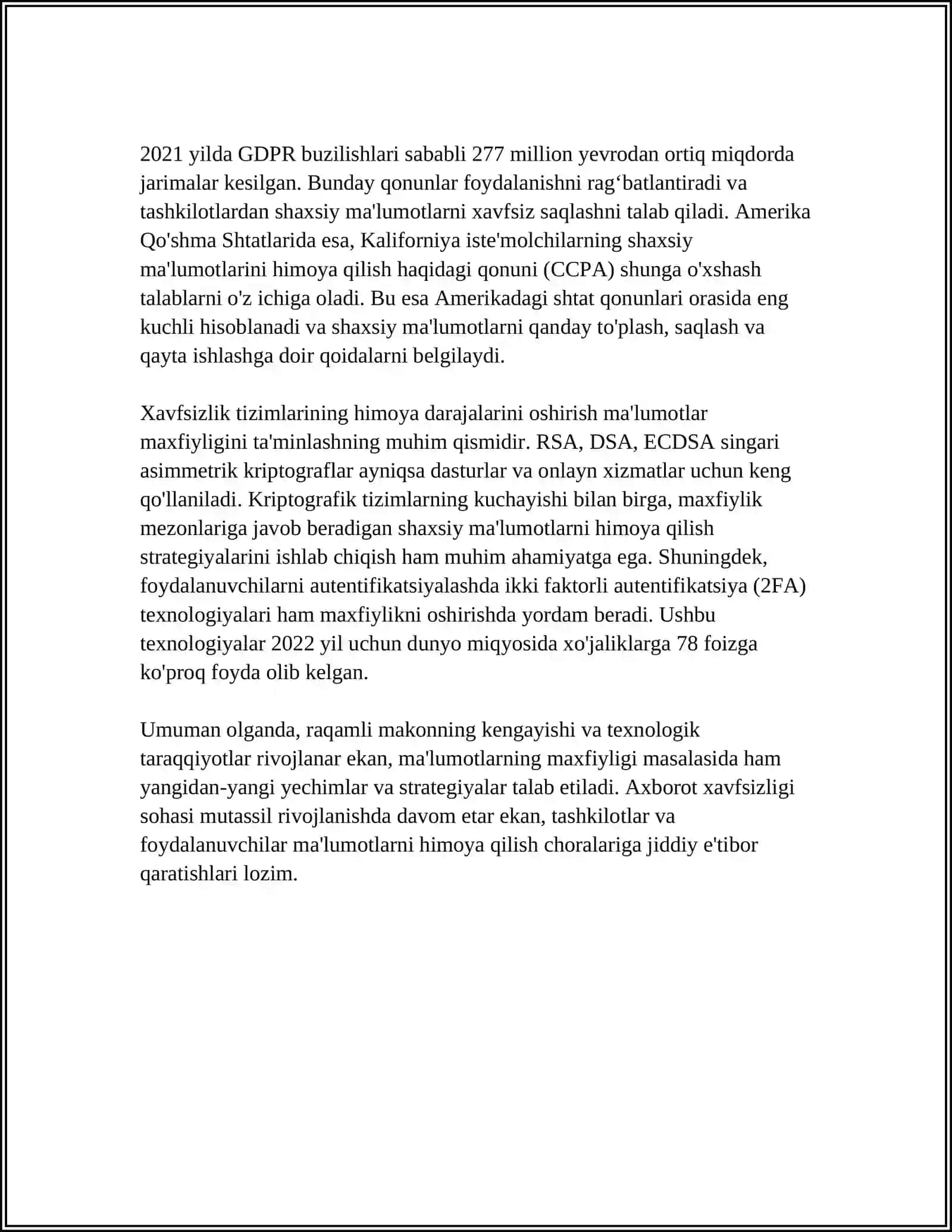 AXBOROT XAVSIZLIGINI TAMINLASH USULLARI 4