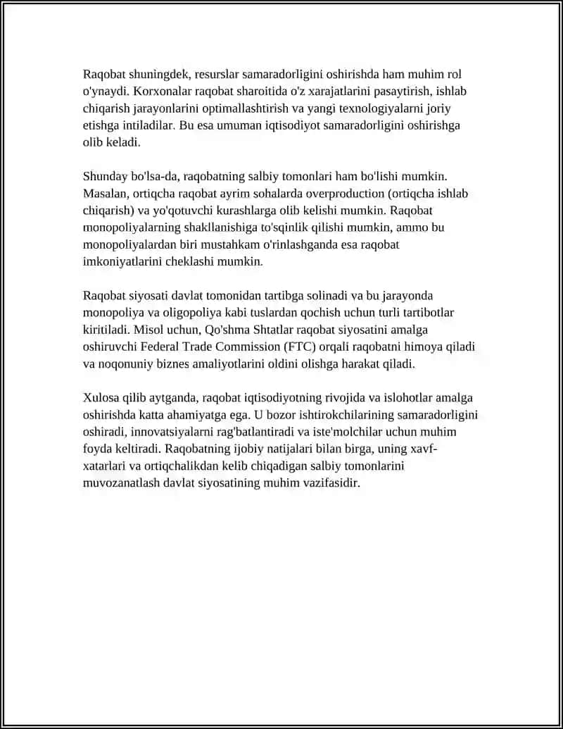 RAQOBAT VA MONOPOLIYA 4