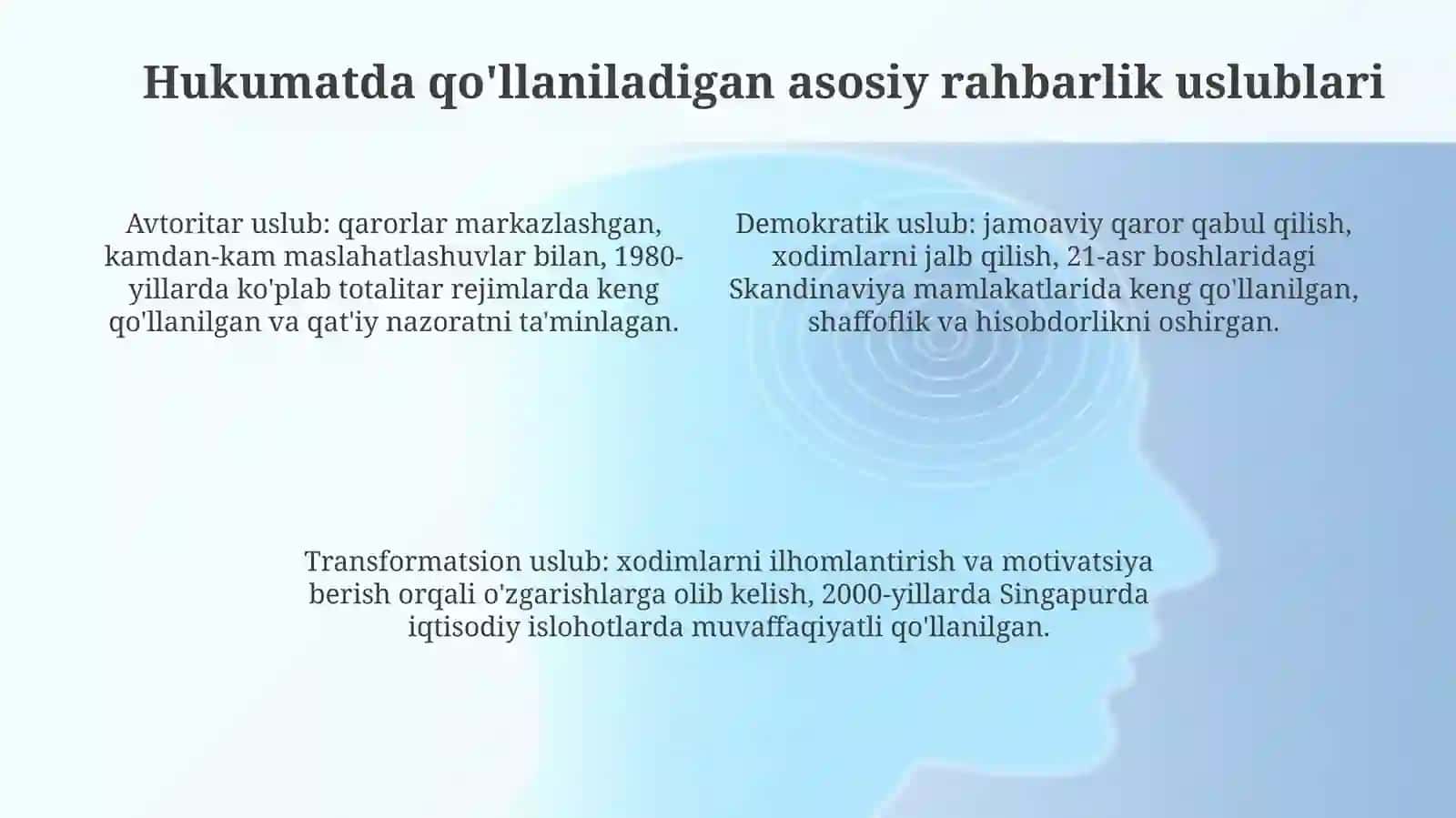 Rahbariyat va boshqaruv uslublari 4