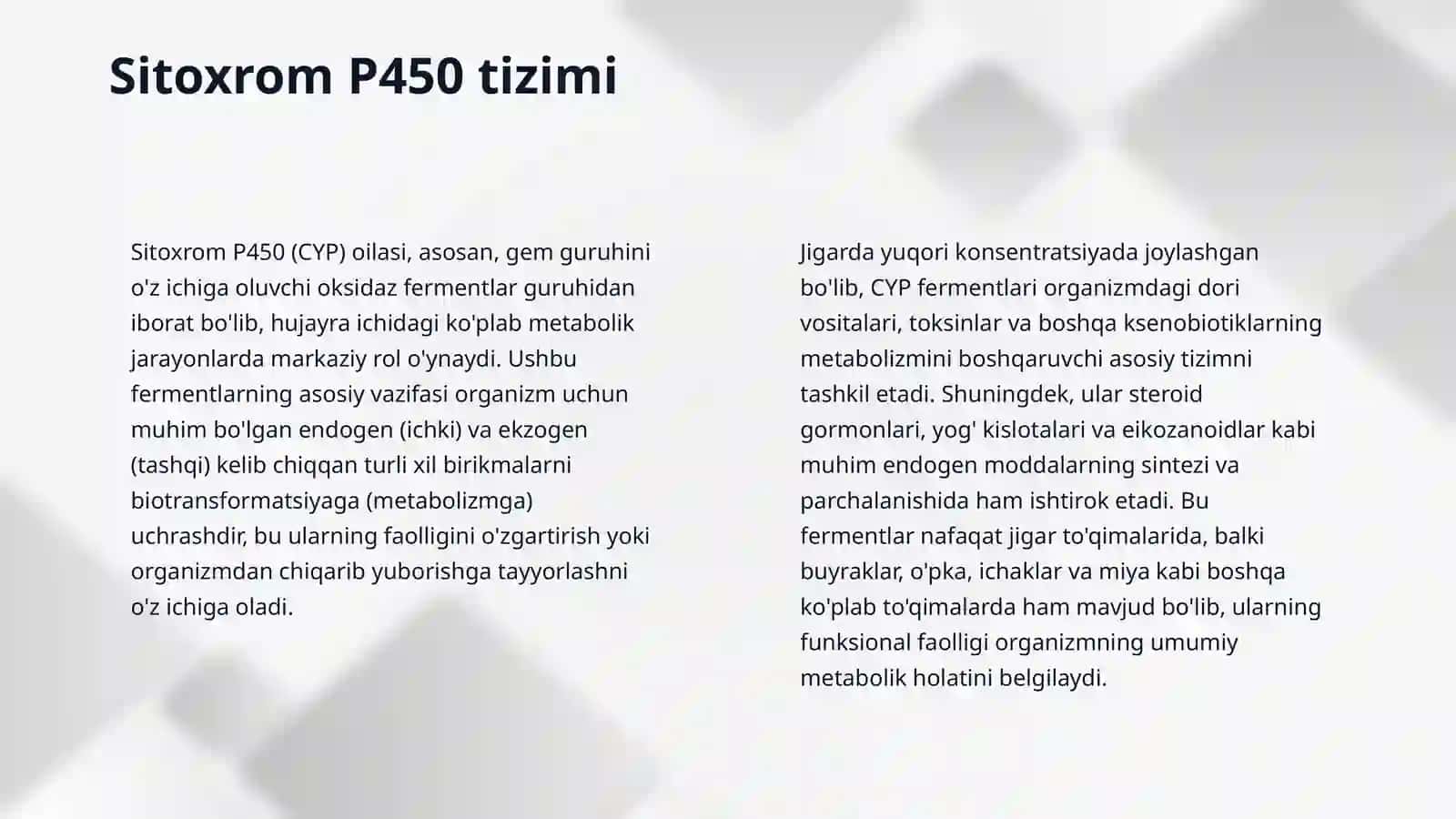 Sitoxrom p450 oqsili polimorfizmi va kimyoviy kansetogenez 4