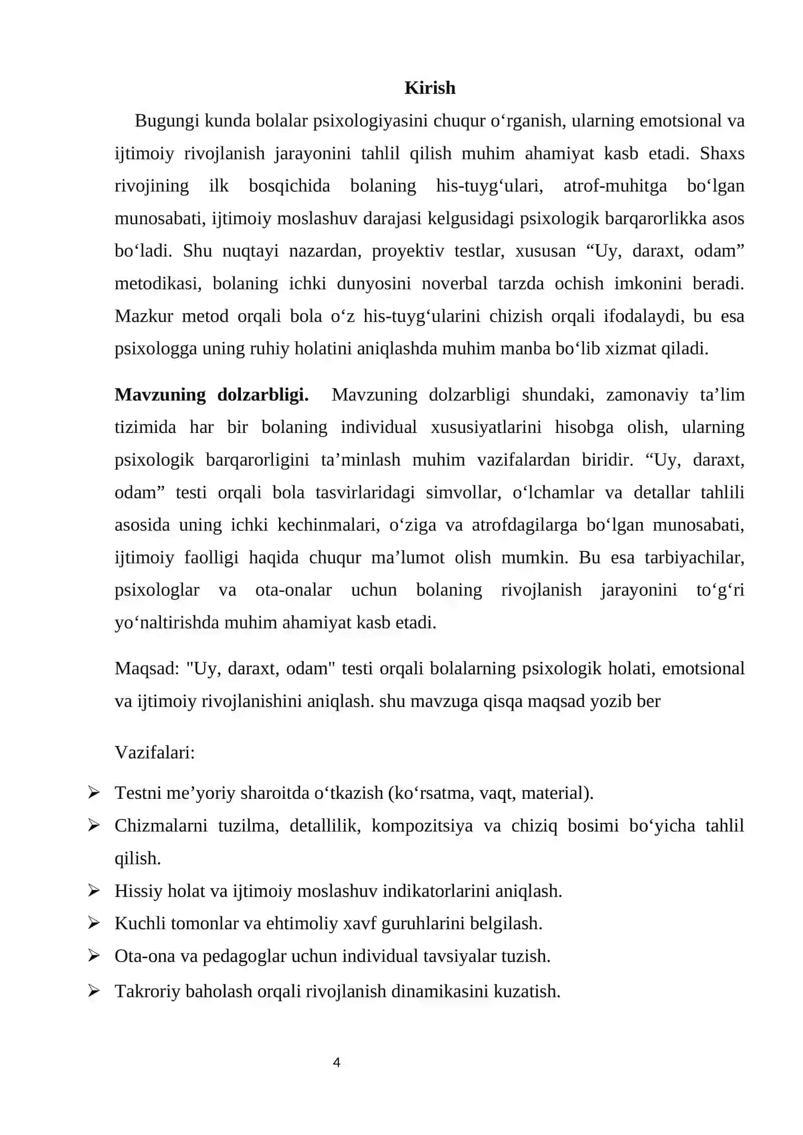 "Uy, daraxt, odam" testi 4