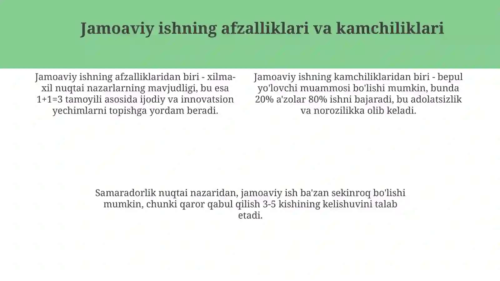 Jamoaviy ishning mohiyati 4