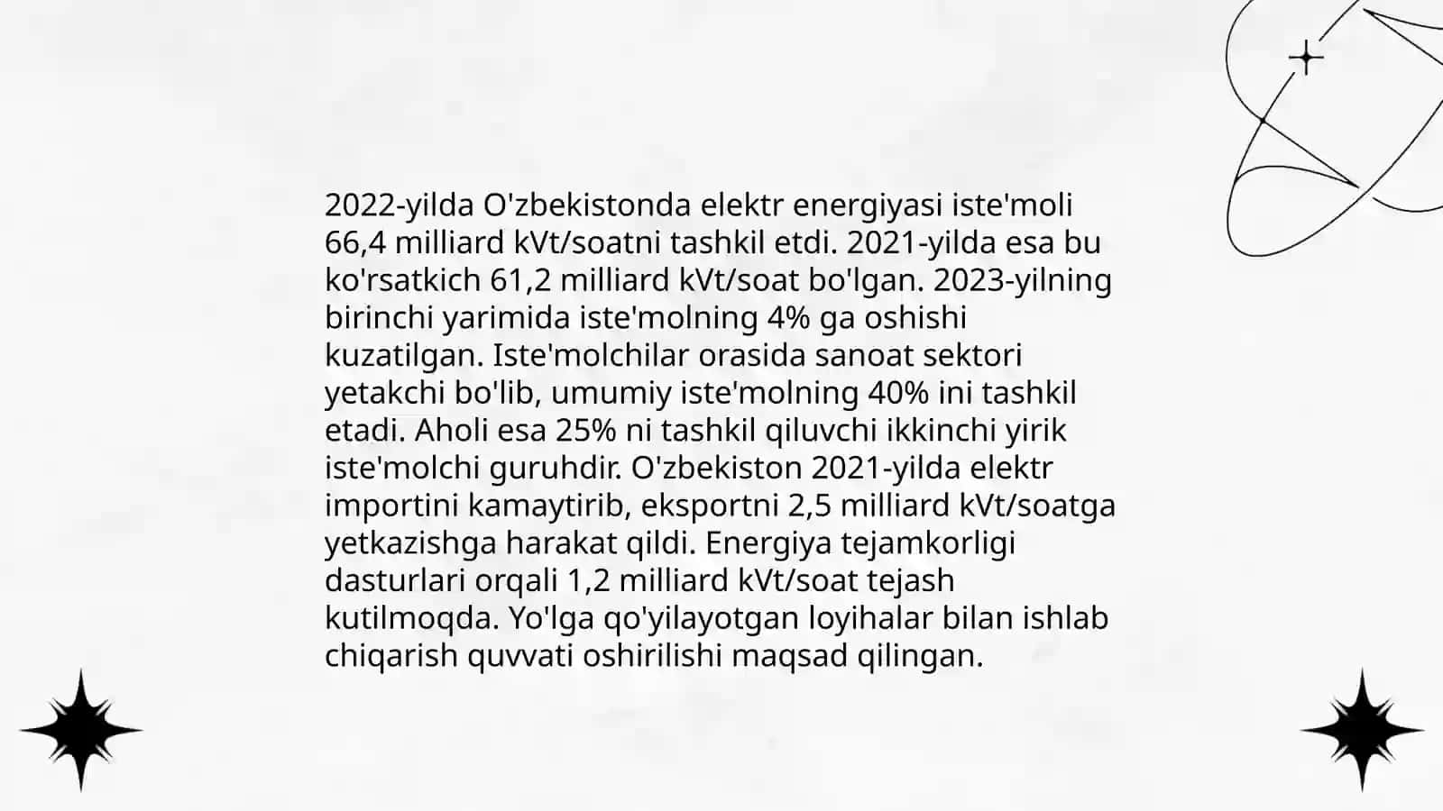 Elektr energiyaning statistik maʼlumotlari 4
