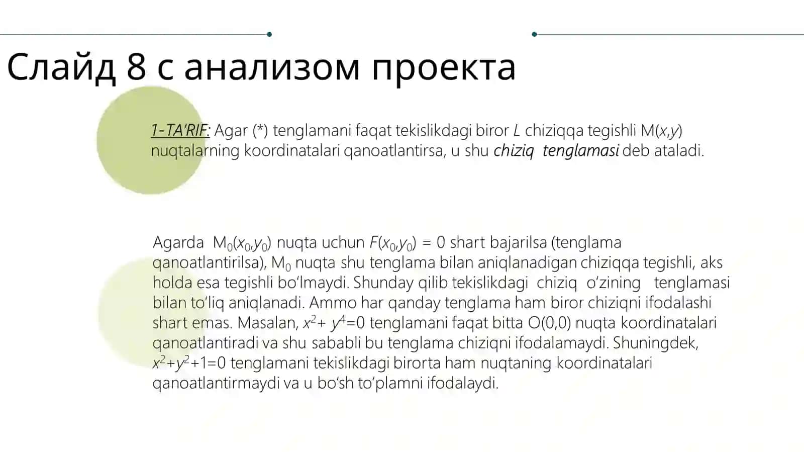 Tekislining turlitenglamalari 4