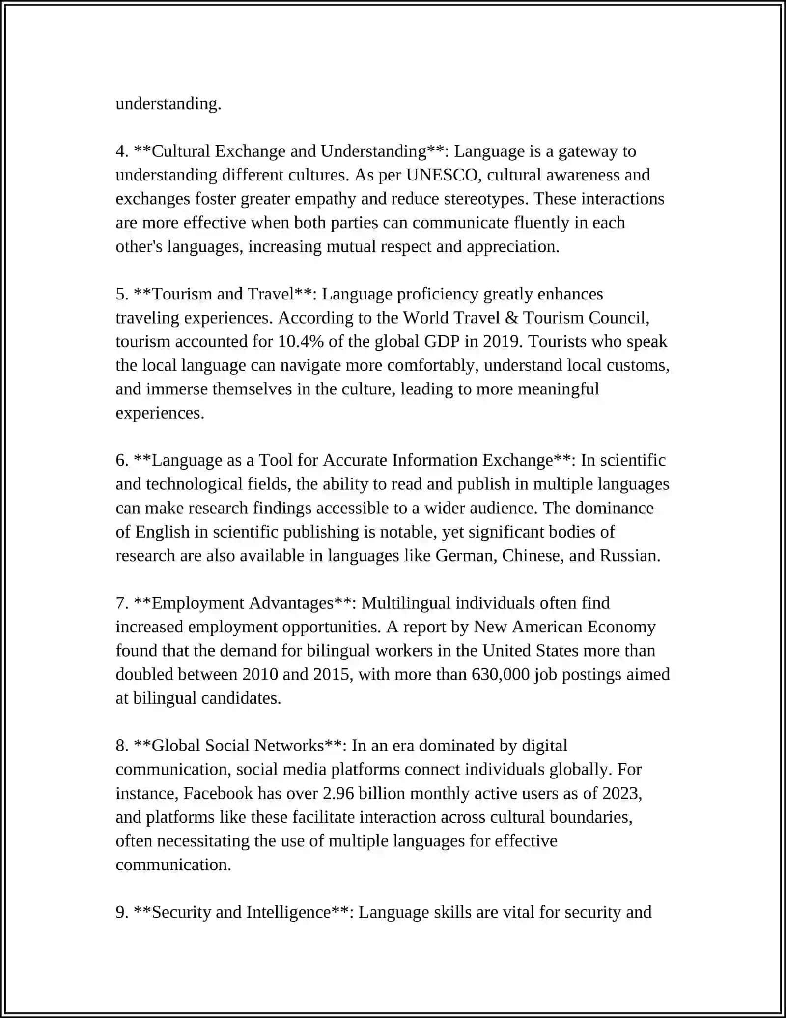 THE ROLE OF A FOREIGN LANGUAGE 4