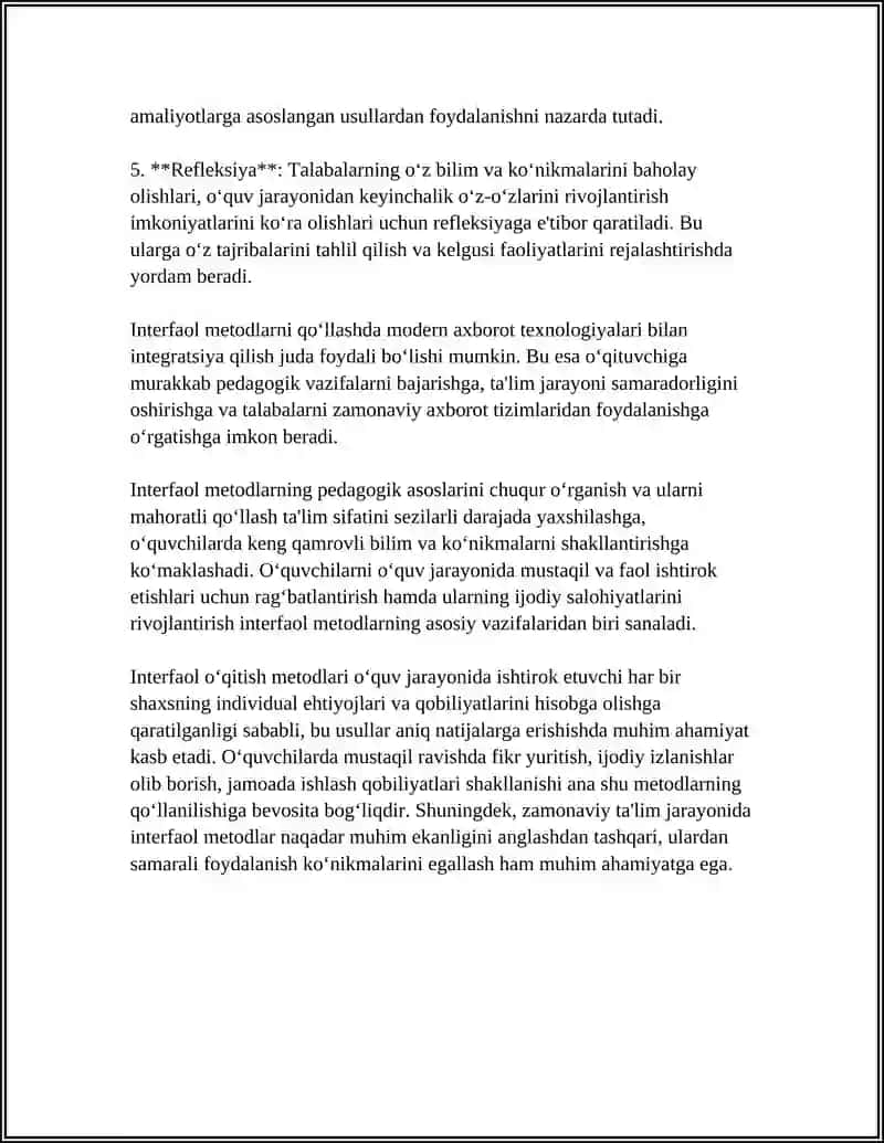 INTERFAOL METODLAR VA ULARNI QO'LLASH MAHORATI 4