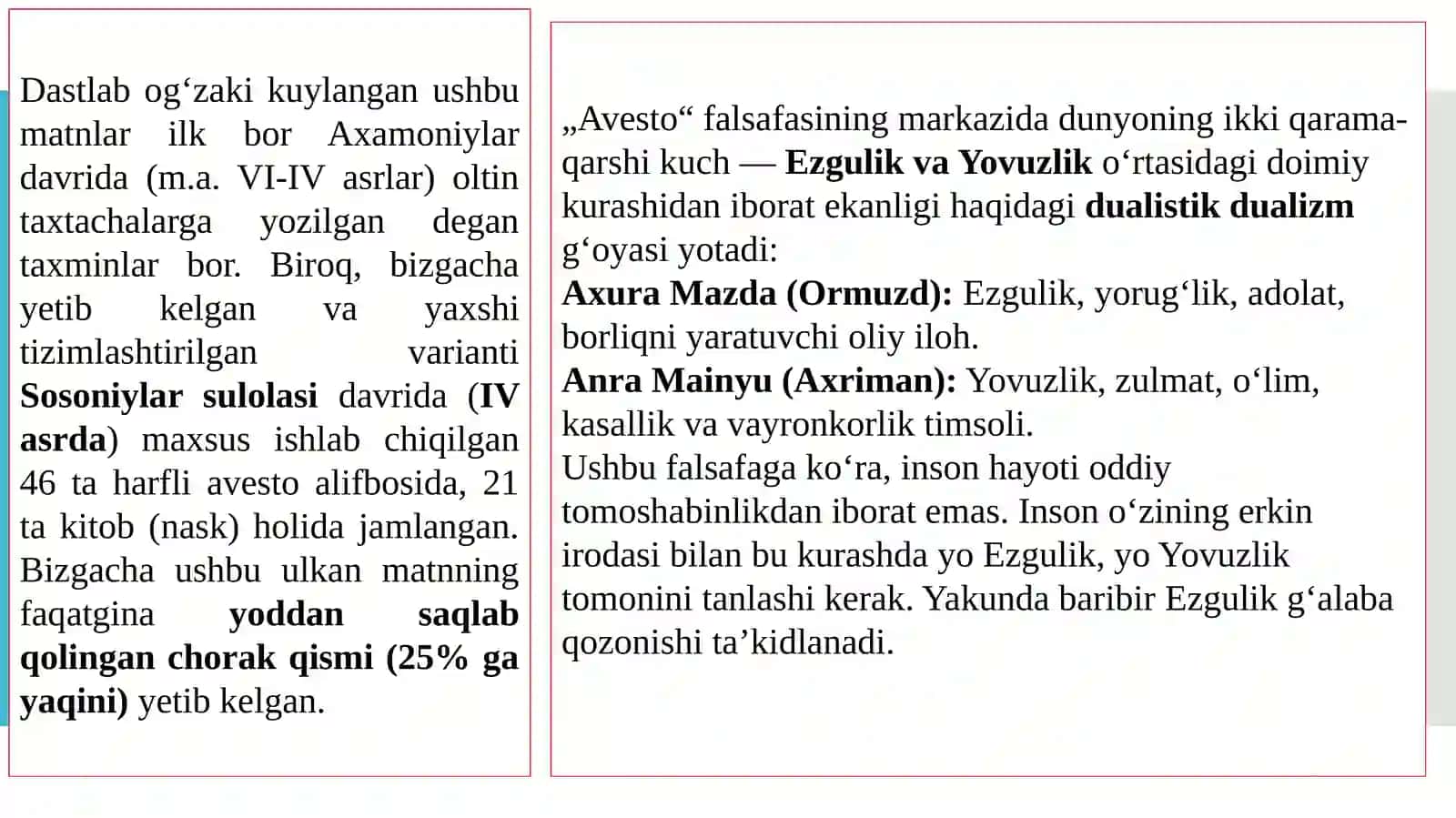 “Avesto”kitobidaaxloqiyfazilatlarvaillatlartalqini 4