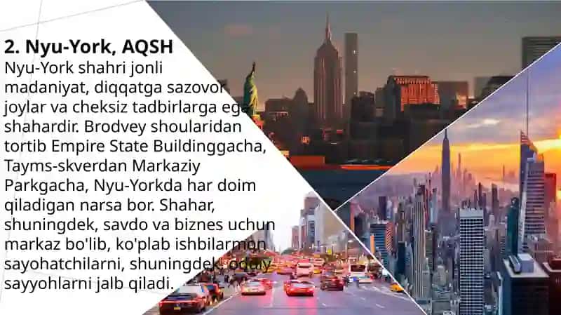 Eng muvaffaqiyatli turizm DESTINATSIYALARI 4