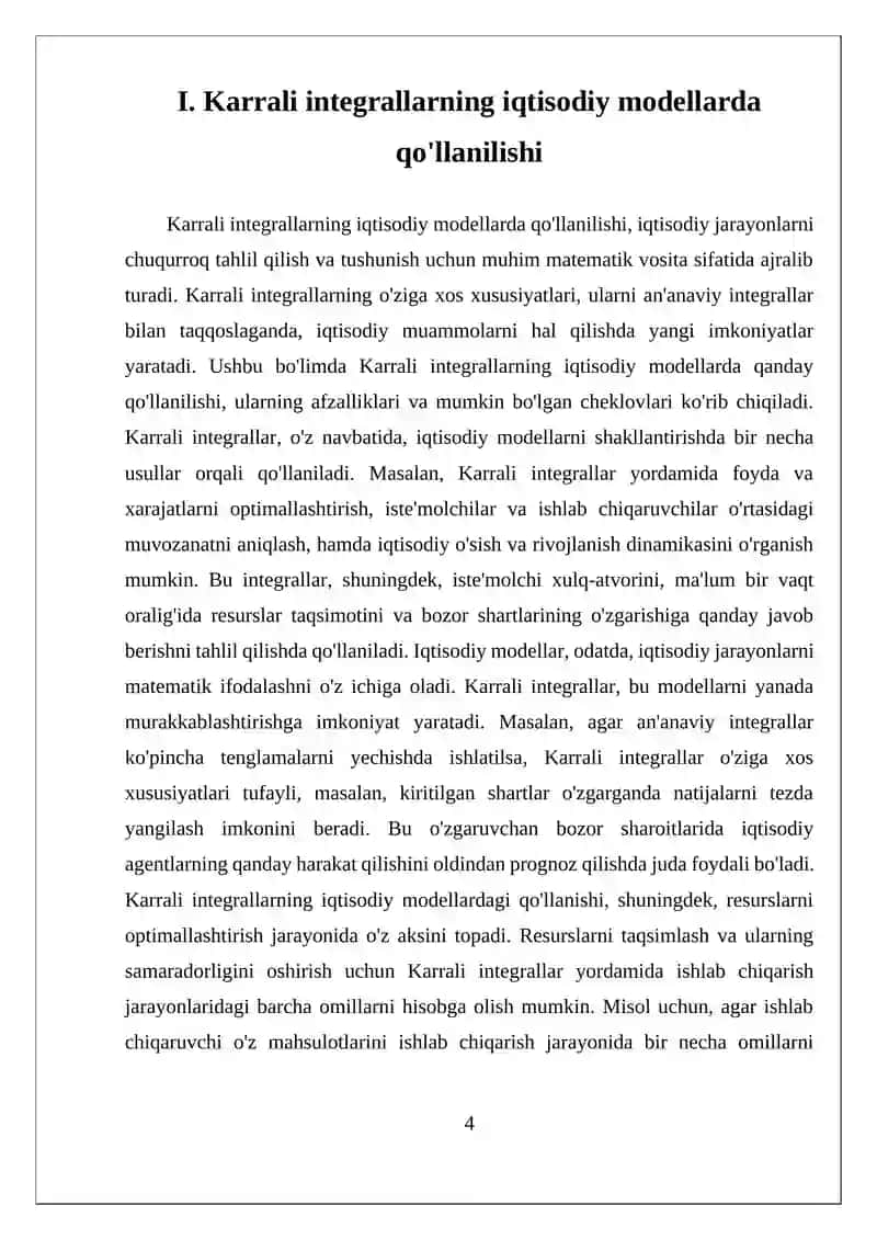 KARRALI INTEGRALLARNI IQTISODIYOTDAGI TATBIQLARI 4
