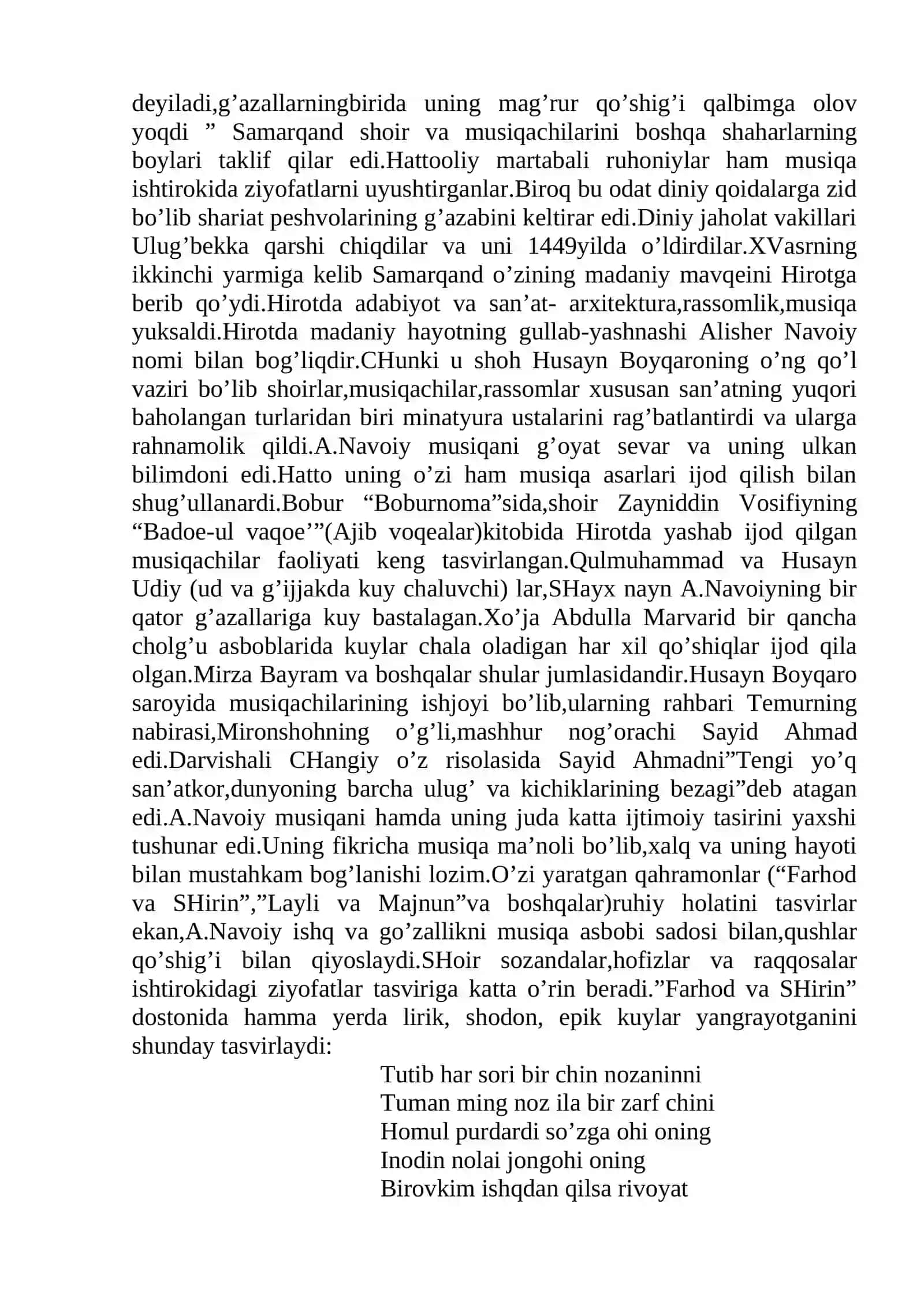 Musiqa Tarixi fanidan Mustaqil ishi 4