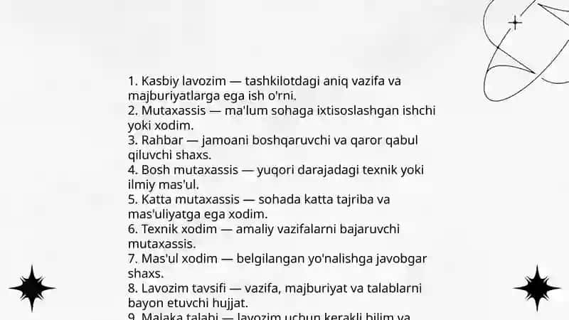 Mutaxassislik ta'rifi 4