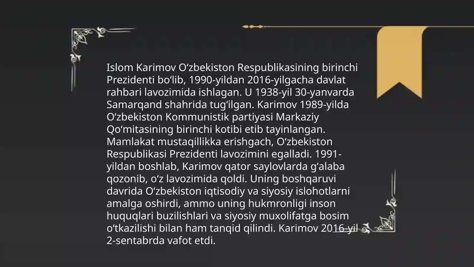 Islom Karimov -O’zbekistonning birinchi prezidenti 4