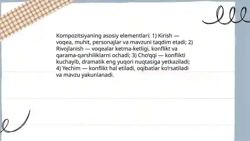 Badiiy asar tuzilishi 4
