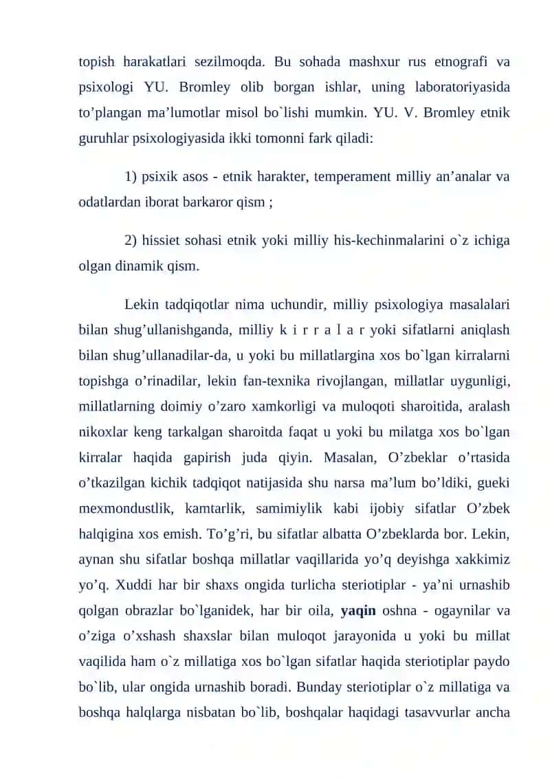 ETNIK PSIXOLOGIYANING TUZILISHI 4