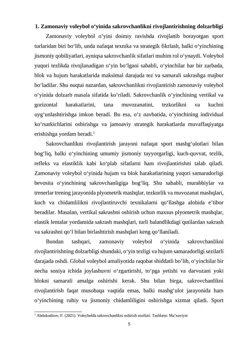 Voleybolda sakrovchanlik sifatlarini oshirish 4