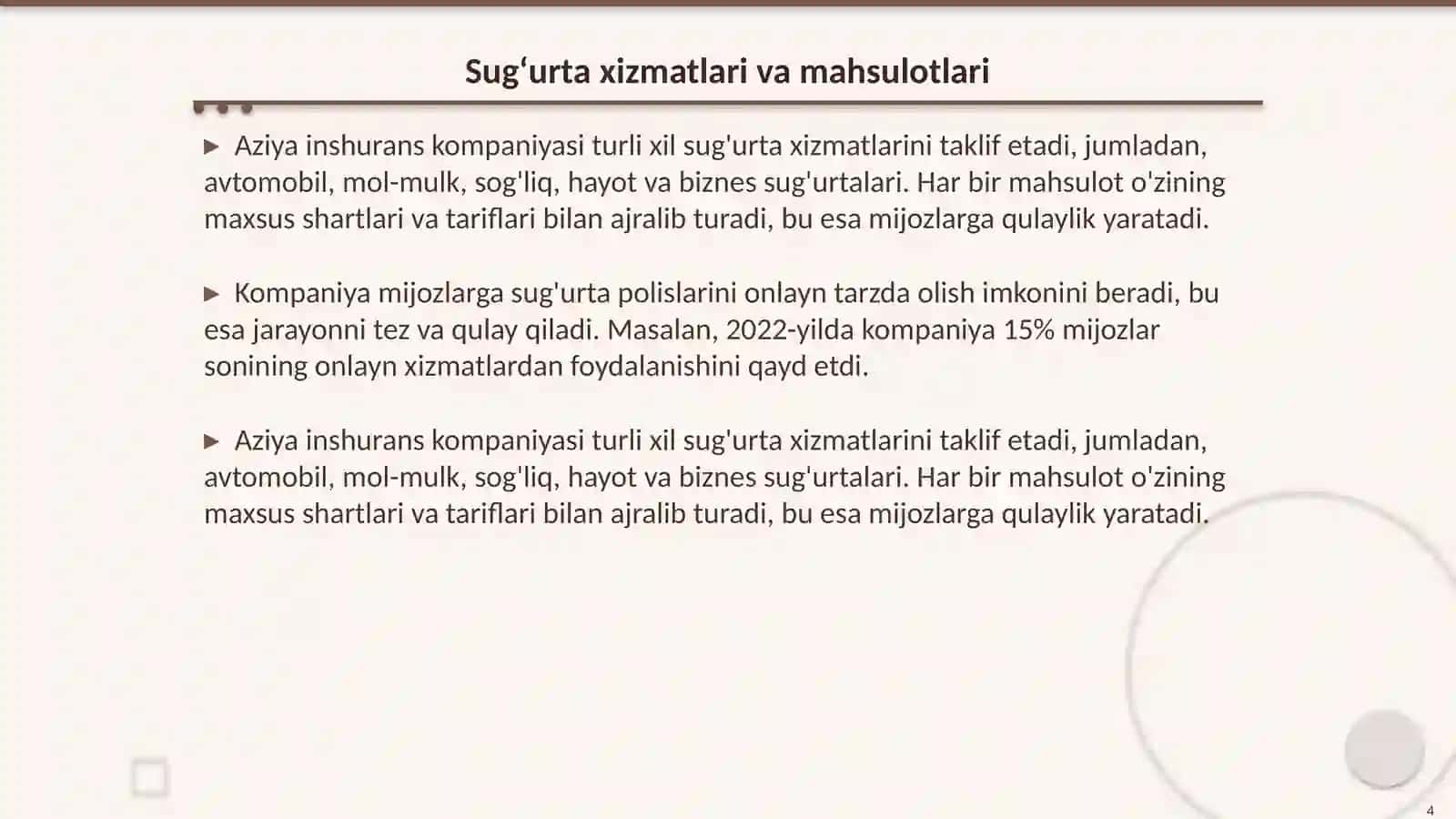 Aziya inshurans sugʻurta kompaniyasi AJ 4
