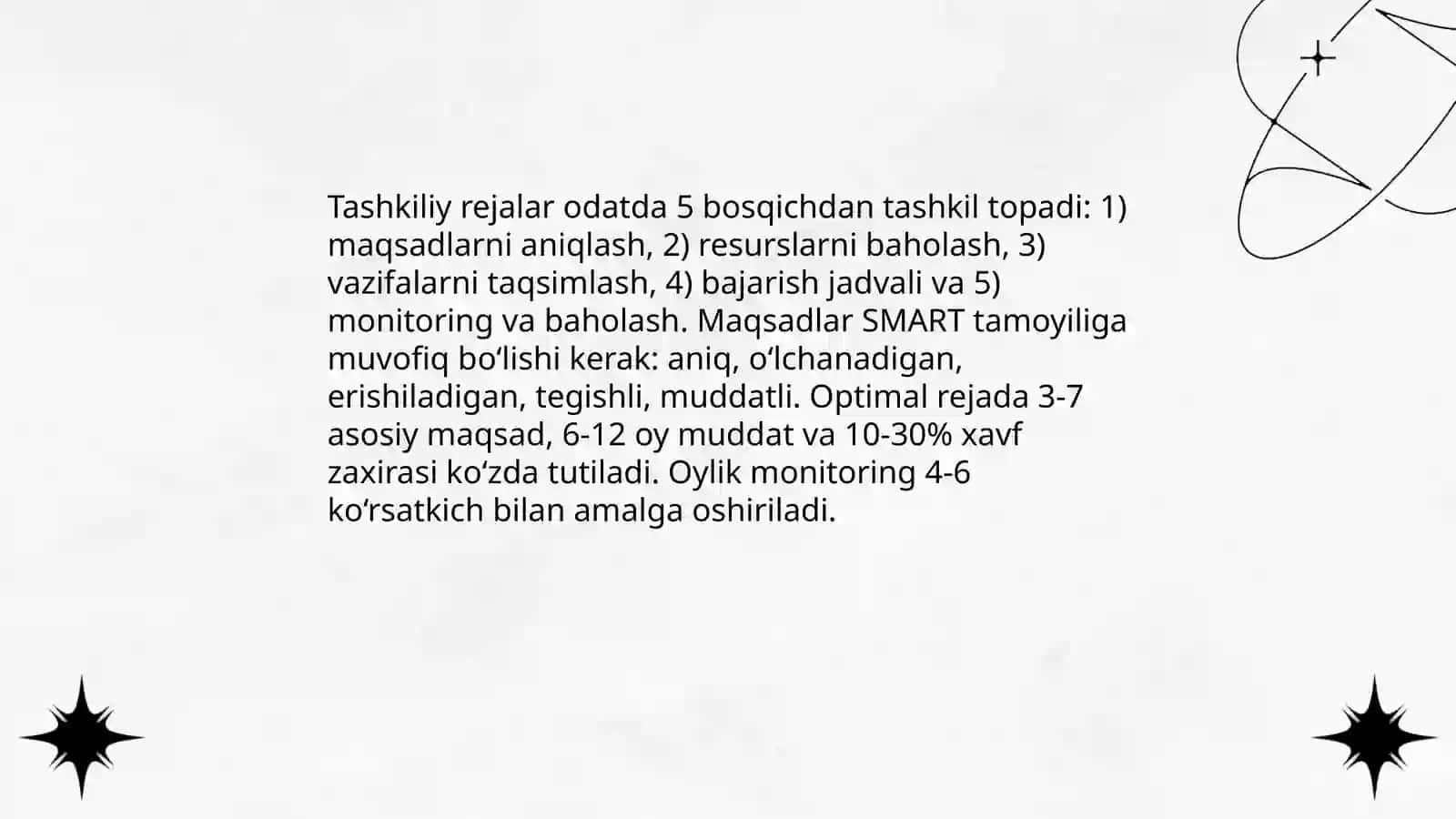 Toʻgarak rahbarining tashkiliy tayyorgarligi 4