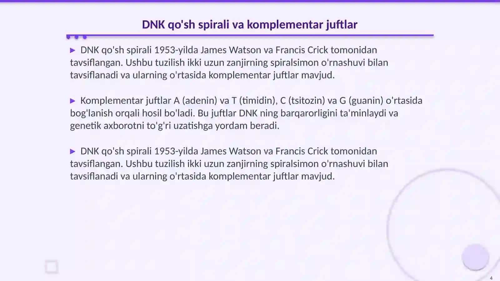 Nuklein kislotalar tuzilishi 4