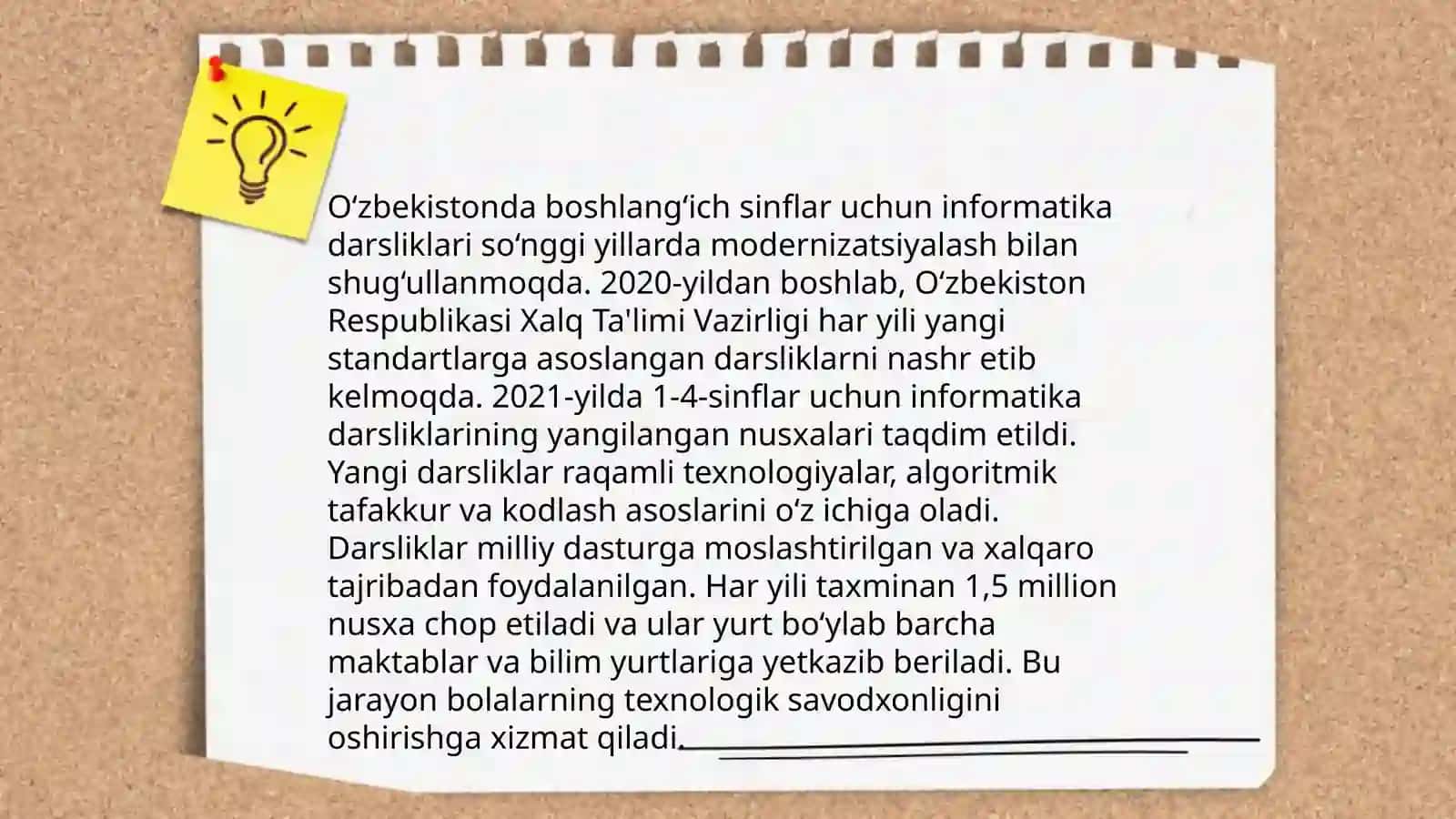 O‘zbekistonda boshlang‘ich sinflar uchun informatika darsliklari 4