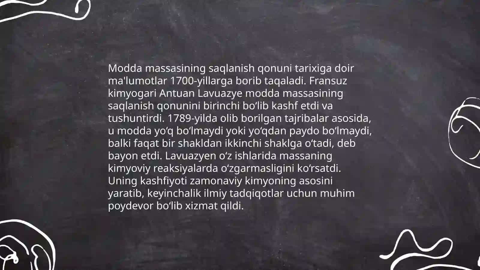 Modda massasining saqlanish qonuni 4
