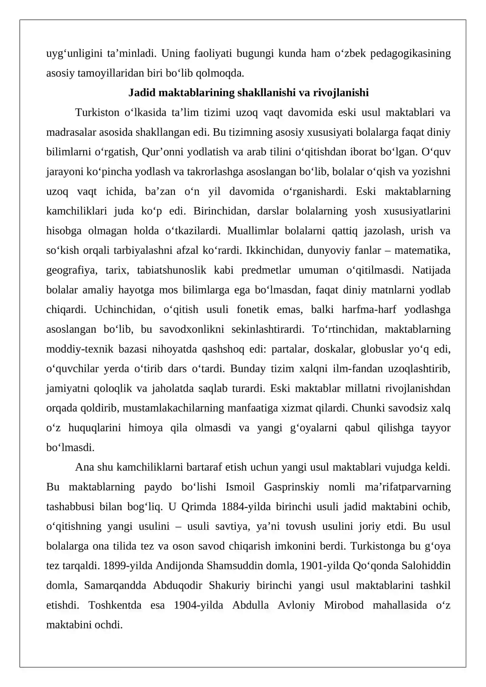 Jadid maktablari ochilishida Abdulla Avloniyning o‘rni va roli 4