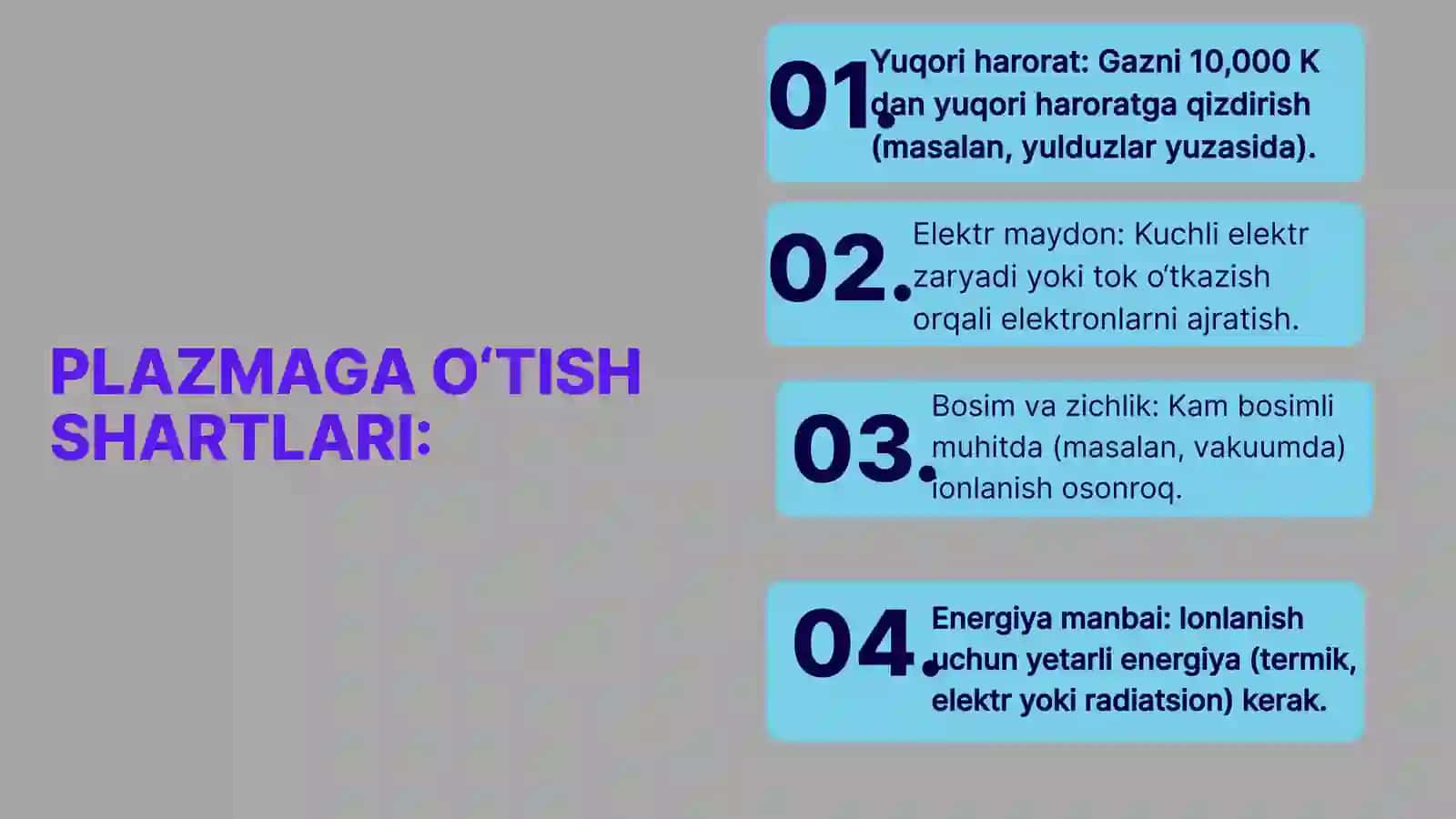 Plazma XOSSALARINI VA TAVSIFLARINI O‘RGANISH 4