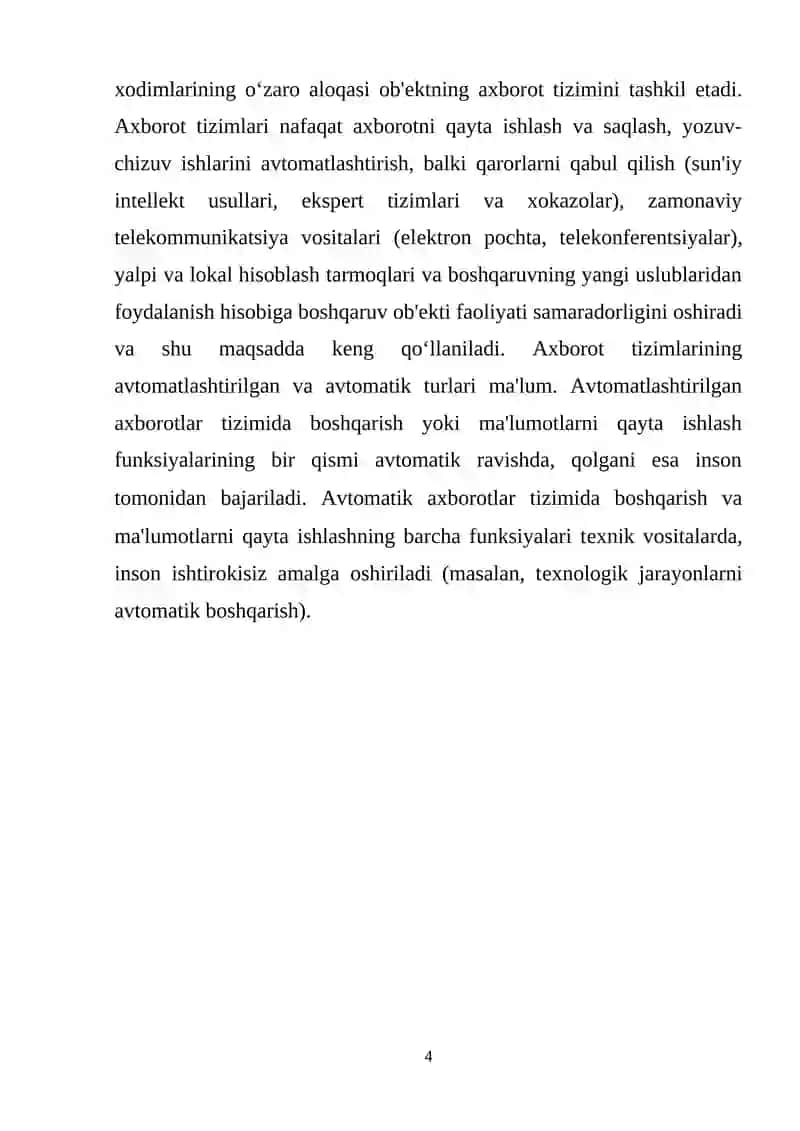 Axborot tizimlari 4