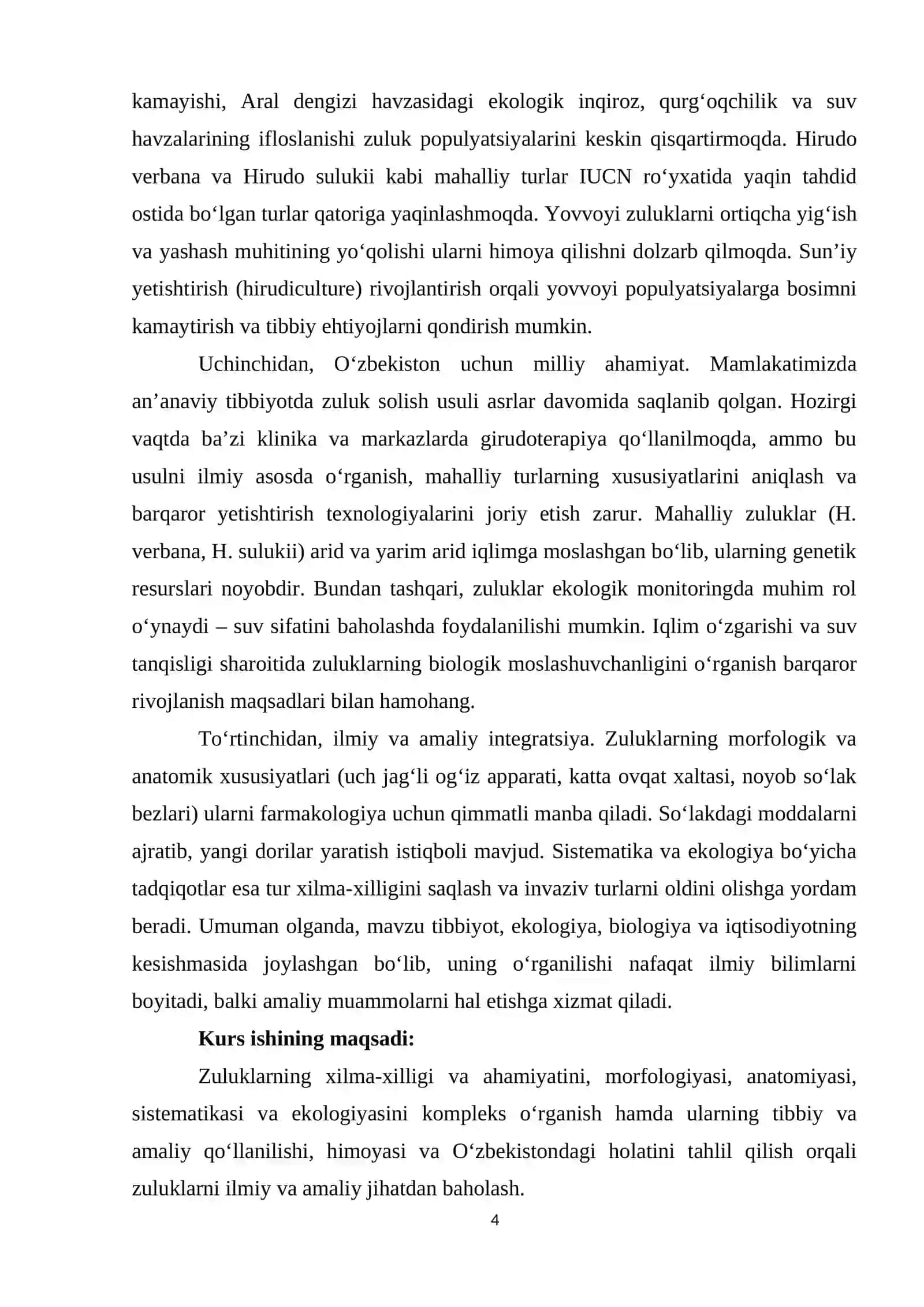Zuluklarning xilma xilligi va axamiyati 4
